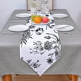 thumbnail image 5 of Victorian Black And White Flower Plant Cotton Linen Table Runner Dining Table r Tablecloth Wedding Party Table Runners, 5 of 7