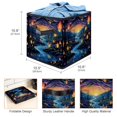thumbnail image 3 of Fireflies Foldable Storage Containers Bins with Handle, 10.8"x10.5"x10.6", Large Capacity Storage Basket, 3 of 6