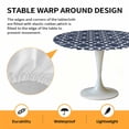 thumbnail image 6 of Moroccan Design Elastic Fitted Round Table Cover Geometric Art Waterproof Outdoor Tablecloth for Holiday Party, Picnic, Patio & Dining Fits Tables Up to 36"-44", 6 of 8