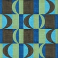 thumbnail image 1 of Ahgly Company Machine Washable Indoor Square Transitional Charcoal Blue Area Rugs, 5' Square, 1 of 7