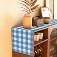 thumbnail image 4 of Linen Watercolor Blue White Buffalo Check Table Runner - 13x72" Farmhouse Spring Summer Easter Kitchen Decor (Blue & White), 4 of 6