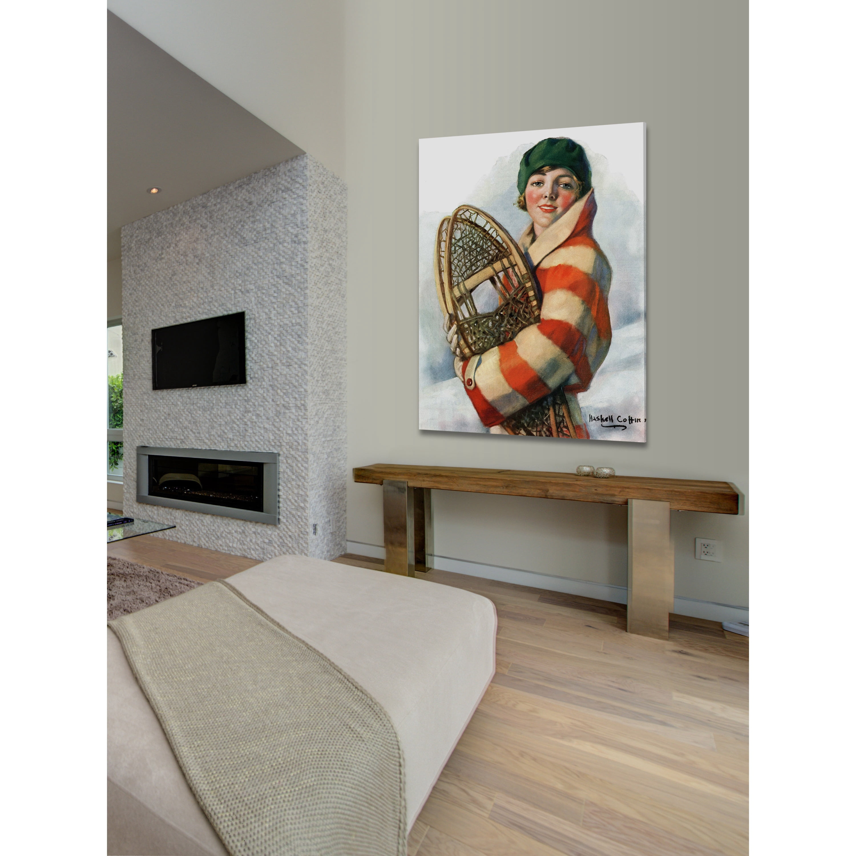 Marmont Hill - "Snowshoes" Painting Print on Wrapped Canvas