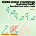 thumbnail image 5 of Safety Scissors Stainless Steel Blunt Tip Scissors with Protective Cover for Classroom Art Activities Daily Use, Light Blue, Ccwuwei, 5 of 6