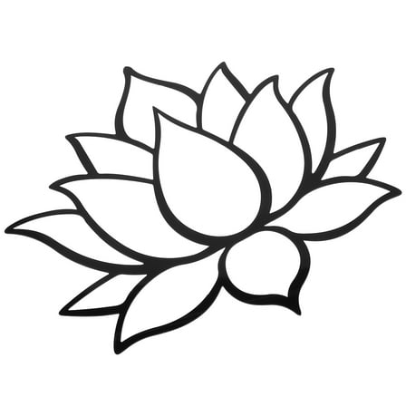 WASHWEPE 1Pcs Black Acrylic Lotus Wall Mirror Modern Artistic for Home Decoration 11.8X10.2X0.08In