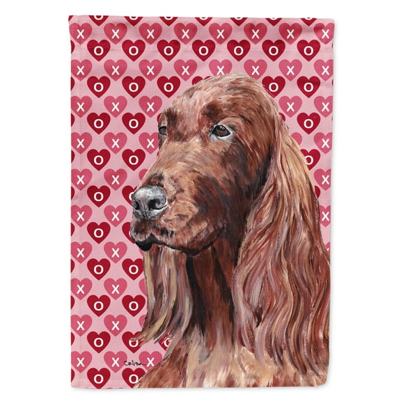 Carolines Treasures SC9552-FLAG-PARENT Irish Setter Valentines Love Flag  multicolor