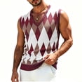 thumbnail image 4 of IROINNID Men's V-Neck Argyle Knit Sweater Vest Sleeveless Pullover Tank Top Casual Diamond Pattern Layering Essential for Business Office and Weekend Daily Wear, 4 of 6