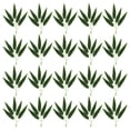 thumbnail image 1 of WORGEOUS 50 piezas de hojas de bambú simuladas, ramas de bambú, ramas falsas, decoración del hogar, adorno para el restaurante de la oficina en casa (verde oscuro), 1 of 7