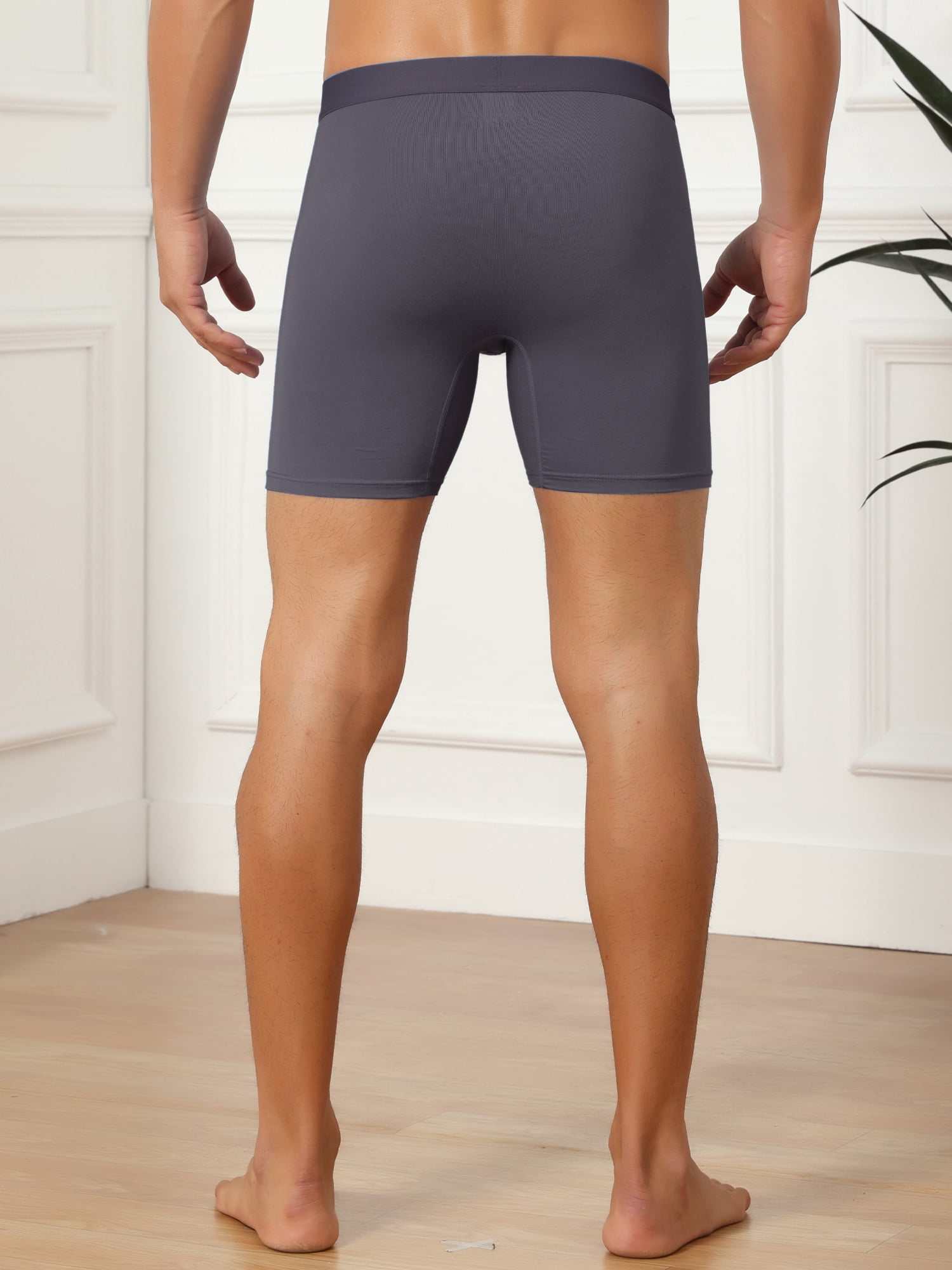 DARING DIVA Men's Elastic Waistband Soft Mid-Waisted Solid Underwear 32 Dark Gray
