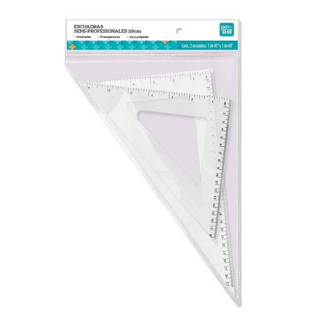 Escuadras Pen+Gear Semi Profesionales Graduadas 28 cm Juego con 2 Piezas