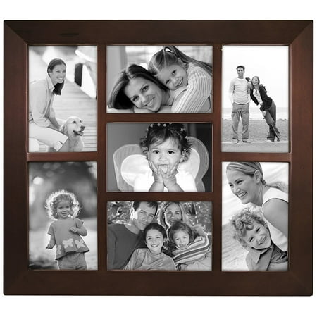 Options Berkeley Malden International Designs Berkeley Beveled Edge Wood Collage Picture Frame, 7 Option, 7-4x6, Walnut ()