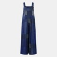 thumbnail image 5 of MSJUHEG Jumpsuits For Women One Piece Jumpsuits For Women Women Cotton Jumpsuit Rompers Loose Wide Leg Overalls Strap Bib Pants Womens Jumpsuit Blue L, 5 of 9