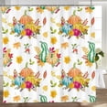 thumbnail image 3 of Pumpkin Autumn Shower Curtain Set with Hooks Fall Thanksgiving Harvest Bathroom Bathtubs Decor Durable Polyester Fabric 72"x72", 3 of 7