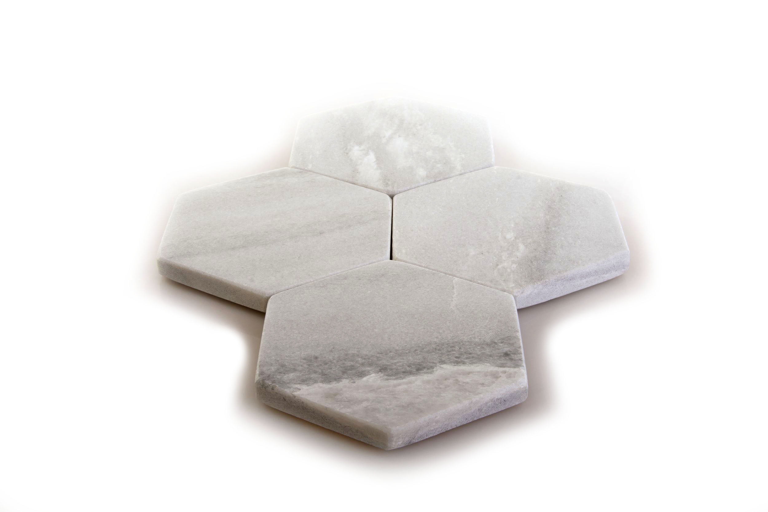 Pack of 6 Hexagon Natural Slate Drinks Coasters