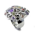 thumbnail image 1 of Rhodium Brass Ring with AAA Grade CZ, Multi Color - Size 8, 1 of 1