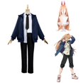 thumbnail image 1 of Anime Power Cosplay motosierra hombre Cosplay chaqueta azul peluca y pantalón uniforme Neutral traje Halloween disfraz de fiesta de Navidad, 1 of 3