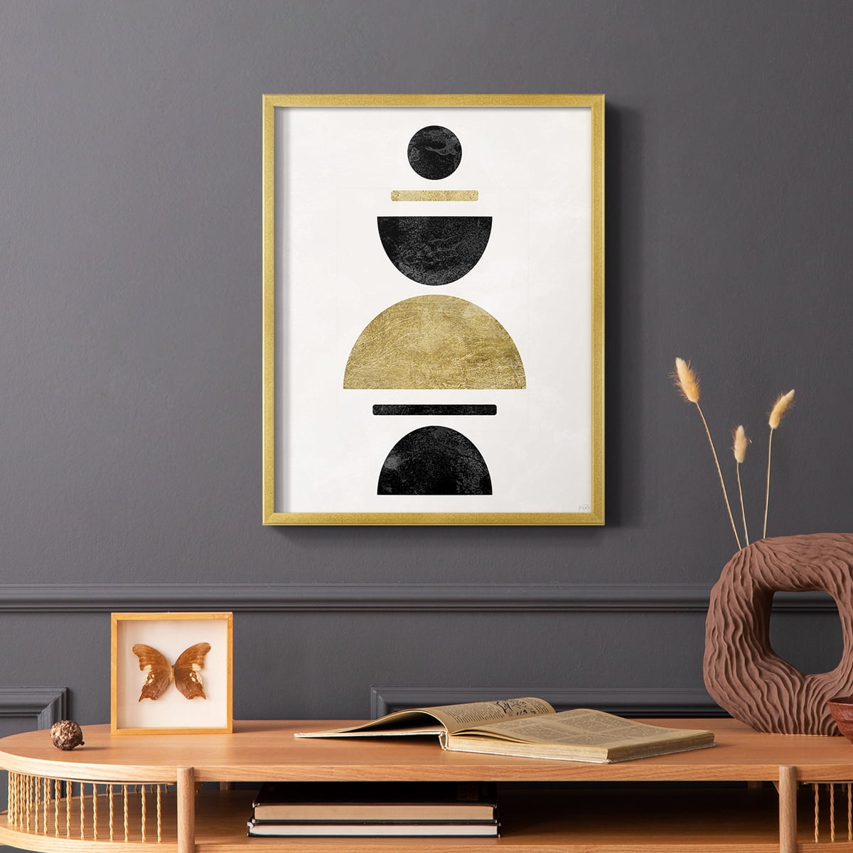 Modern Stack in Gold Solid Wood 8 x 10 Framed Print