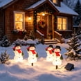 thumbnail image 4 of Solar Christmas Pathway Lights Outdoor, 4-in-1 Snowman LED Ground Stake Lights, Waterproof Holiday Decorative Pathway Markers for Lawn Yard Garden, 4 of 6