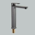 thumbnail image 2 of Matte Grey Single Hole Bathroom Faucet Slate Design 11.7" H Heavy Duty Brass Tap w/Supply Lines| Renovators Supply, 2 of 7