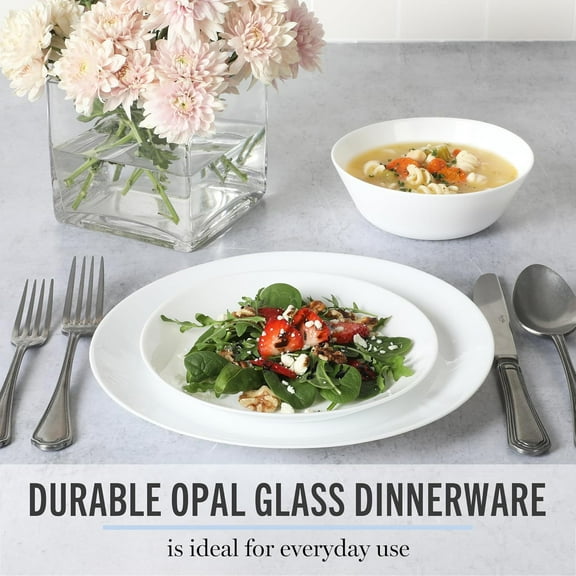Opalton 18 Piece Chip and Break Resistant Opal Glass Dinnerware Set