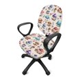 thumbnail image 5 of CHAQLIN Cute Watercolor Mushroom Rotating Chair Slipcover with Polyester Fabric, Set of 2 Removable Covers for High Back Computer Office Chair, 5 of 8