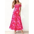 thumbnail image 3 of PRETTYGARDEN Womens Off Shoulder Maxi Summer Dresses Elegant Mesh Aline Swing Ruched Flowy Cocktail Wedding Guest Dress, 3 of 9