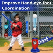 Feledorashia Automatic Baseball Pitching Machine for Youth Training - Remote Control Hitting Practice Tool with 5 Baseballs, Adjustable Height 3.9-4.3ft, Extendable 13.4-22.4in, Portable ABS Design