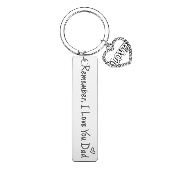 Stainless Steel Keyrings Father's Day Key Chain Gift Personalized Remember I Love You Dad Keychain Pendant Papa Love Gift