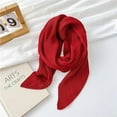 thumbnail image 6 of stylesilove Women Crinkle Pleated Square Scarf Solid Color Neckerchief Soft Bandana Small Shawl Neck Wraps for All Season (Red), 6 of 8