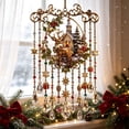 thumbnail image 5 of Ynsdnzl Christmas Vintage Hanging Ornament, Santa Sleigh & Reindeer Scene, Acrylic Crystal Tassel Design, Festive Wall Window Door Decor, Holiday Accent, 5 of 6