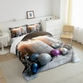 thumbnail image 3 of jejeloiu Marry Xmas Bedding Comforter Set,Colorful Christmas Balls Twin Comforter Sets,White Candle Snowflake Bedding Set For Boys Girls,Lightweight Bedroom Decoration Reversible,2pcs, 3 of 8