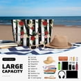 thumbnail image 5 of Wukai Rose Flowers Print Zipper Bag,large Beach Tote Bag,Waterproof Sandproof Bag,Grocery and Picnic Tote Travel Bag, 5 of 5