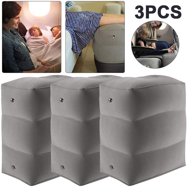 Almohadilla Inflable para Pies Reposapiés Portátil para Dormir Almohada para Coche Habitación 3 Uds.