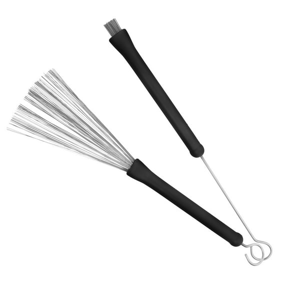 Masteelf 2pcs Retractable Loop End Metal Steel Wire Strands Drum Sticks