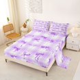 thumbnail image 2 of spefrowx Watercolor Princess Bow Bed Sheets for Kids, Purple Plaid Buffalo Full Size Sheets, 4-Piece, 1 Flat Sheet, 1 Fitted Sheet and 2 Pillowcases, 2 of 6