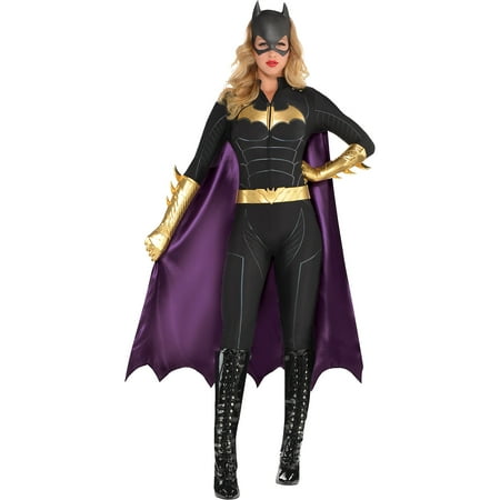 Suit Yourself Batman Batgirl Jumpsuit Costume for Women, Includes a Bat Mask, a Cape, a Belt, and Gloves