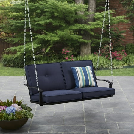 Mainstays Belden Park Outdoor Porch Swing with Cushion, Seats