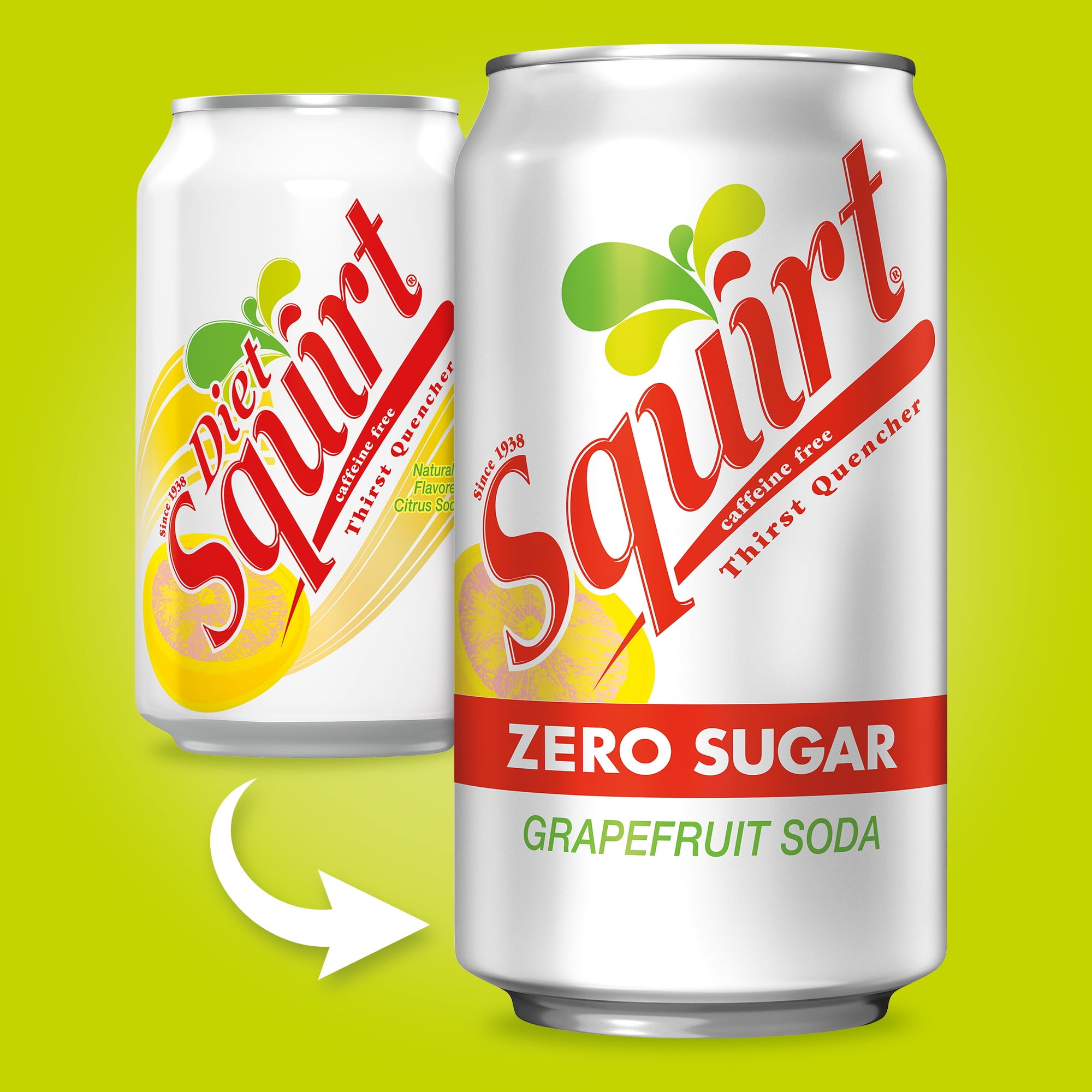 Squirt Zero Sugar Grapefruit Soda Pop, 12 fl oz, 12 Pack Cans