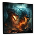 thumbnail image 2 of Designart "Dragon's Lair with Fire Breathing II" Abstract Framed Wall Art - Orange Dragons Entryway Framed Wall Art, 2 of 6