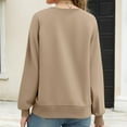 thumbnail image 5 of ClodeEU Women's V-Neck Sweatshirt，Solid Color Loose Long Sleeve Sweatshirt Top Beige,Womens Plus L, 5 of 7
