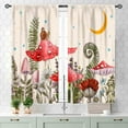 thumbnail image 2 of Mushroom Kitchen Curtains, Wild Floral Botanical Mushroom Cottagecore Nature Plants Herbs Blackout Window Curtains for Bedroom Living Room Fairy Forest Beige Drapery 2 Panel Sets, 55x39 Inch, 2 of 3