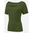 thumbnail image 2 of Womens Summer Short Sleeve T Shirts Slim Fit One Piece Cutout Scoop Neck Going Out Date Night Tops, 2 of 5