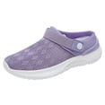 thumbnail image 2 of GUOBIOZIY Womens Mesh Slip On Shoes Backless Sneakers Knit Flats Non-Slip Walking Shoes（Purple,7）, 2 of 7
