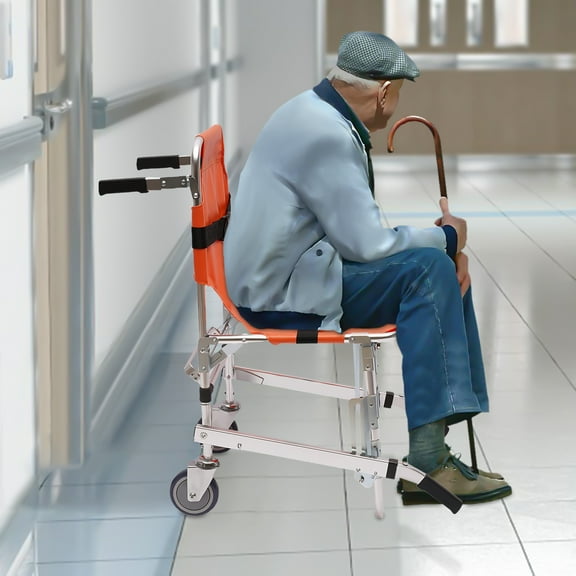 Climbing Chair Stair Chair Durable Foldable Stair Chair for Patient Transport - 350.5 lbs Capacity, Adjustable Restraints, Easy to Clean, Portable Design