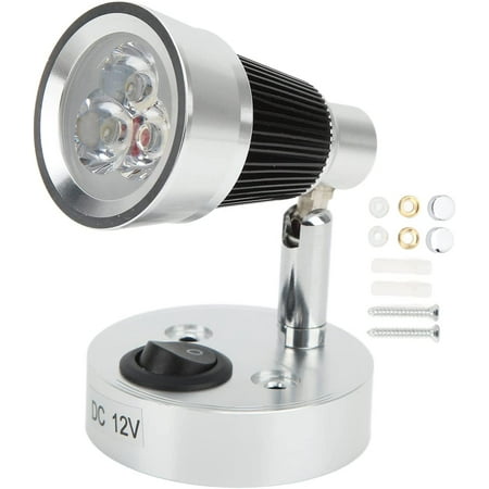 

Yazoeiaing RV Reading Light 12V 3W 90 Degrees Adjustable LED Swivel Reading Light Reading Light Bedside Reading Lamp RV Spotlight Interior Lighting for Motorhome Trailer Camper Boat(Warm Q6E-1271
