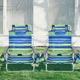 thumbnail image 4 of Gymax Lot de 4 Chaises de Plage Pliantes Type Sac à Dos, Chaise de Camping Inclinable avec Sac de Rangement, Bleu, 4 of 10