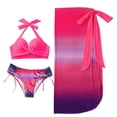 thumbnail image 3 of TSADFHJI Rashguard Swimsuit Women Plus Size Women's Gradient Split Bikini Skirt Cover Up Three Piece Set L, 3 of 9