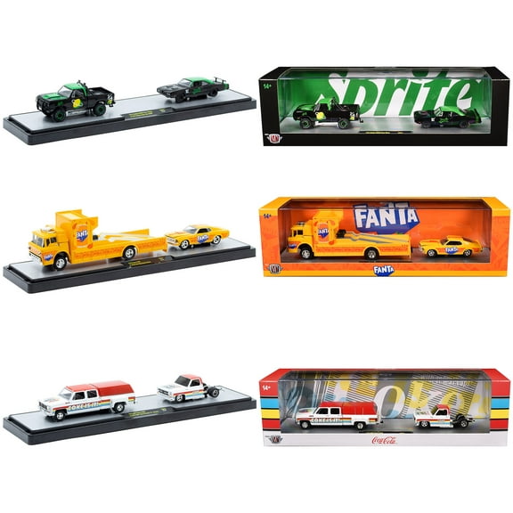 Auto Haulers "Soda" Set of 3 pieces Release 37 Limited Edition to 6000 pieces Worldwide 1/64 Diecast Model Cars by M2 Machines