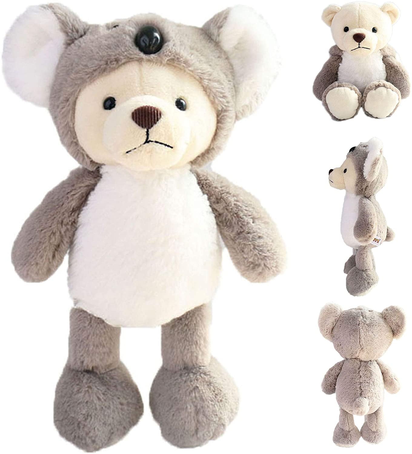 Polar Bear Stuffed Animal in Cute Koala Costume,Adorable Plushies Wearing  Gray Animal Outfit,Plush Toys as Great Gift for Kids. Stuffed Animals for  Daily,14-inch 