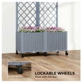thumbnail image 6 of YYDSBNHH Planter Box with Trellis, Self Watering Raised Garden Bed with Lockable Wheels and Drainage Holes, Gray, 6 of 9