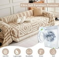thumbnail image 6 of Boho Chair Sofa Cover Breathable Washable Chenille Couch Cover Thick Beige Cream White Armchair Cover Modern Plaid Triangle Sofa Slipcover Chair Cover with Arms Oversized Chair Sofa Cover, 6 of 31